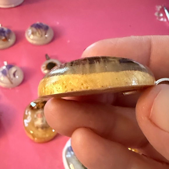 Unique Artisan Gold and Purple Floral Pendant Necklace - Picture 6 of 8